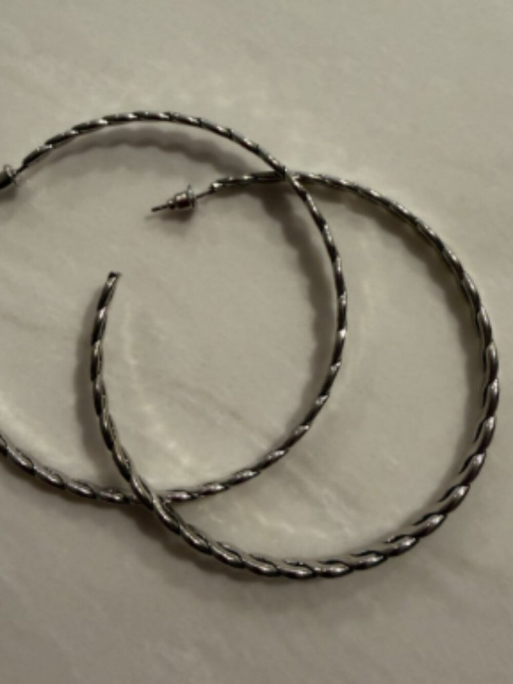 Silver Infinity Braided Hoop Earrings